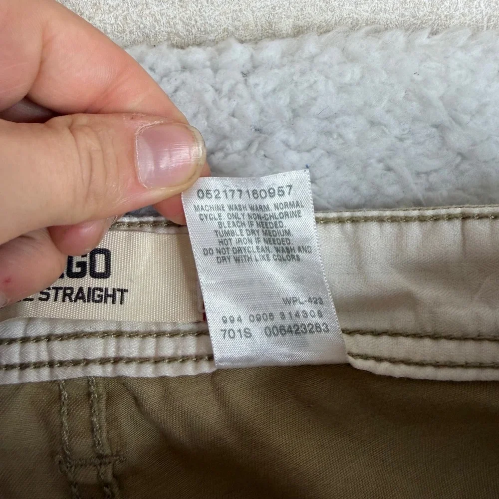 Levis Workwear Loose Straight Cargo Pants Tan Khaki Mens 33x32 baggy wide leg